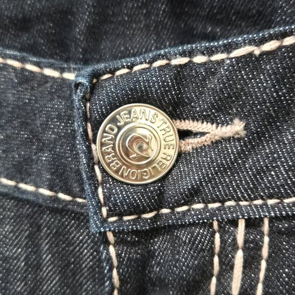 True Religion Dark Wash Boot Cut Denim Jeans Size 28 - Picture 3 of 16